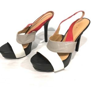 Nine West leather platform heels